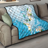 Guam Chamorro Guasali Flowers Quilt Aqua Gradient LT7