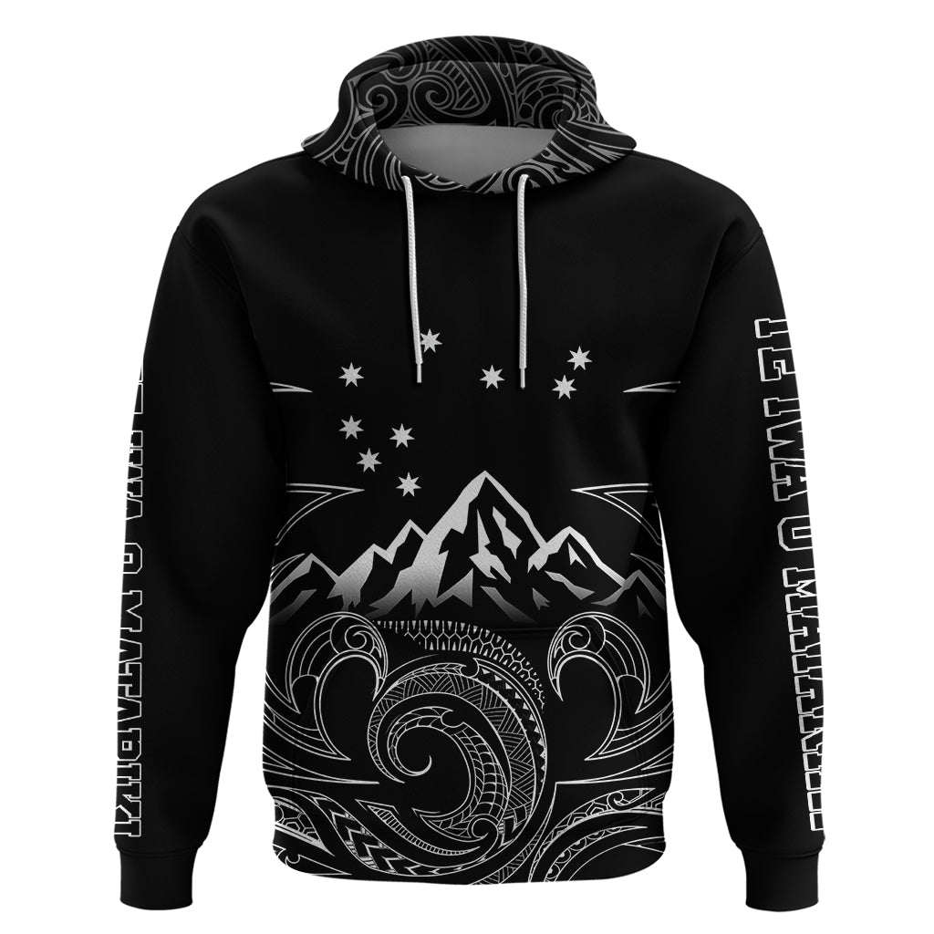 New Zealand Hoodie Maori Te Iwa o Matariki LT7 Black - Polynesian Pride