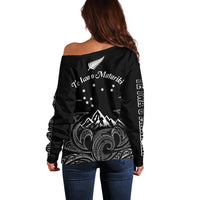 New Zealand Off Shoulder Sweater Maori Te Iwa o Matariki LT7 - Polynesian Pride