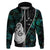 Personalised New Zealand Hoodie Paua Shell Maori Manaia with Silver Ferns LT7 - Polynesian Pride