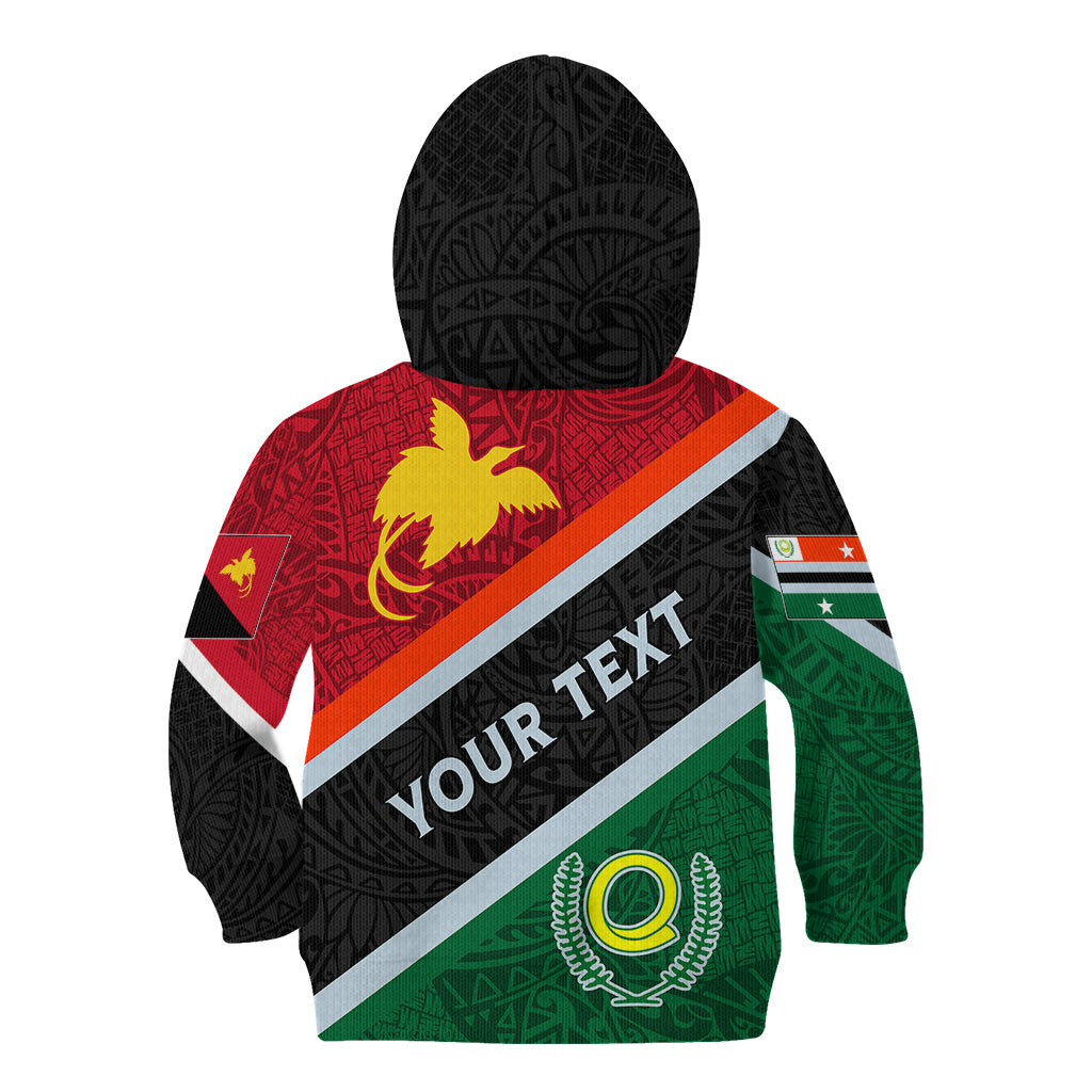 Personalised Penama and Papua New Guinea Day Kid Hoodie Emblem Mix Style LT7 - Polynesian Pride