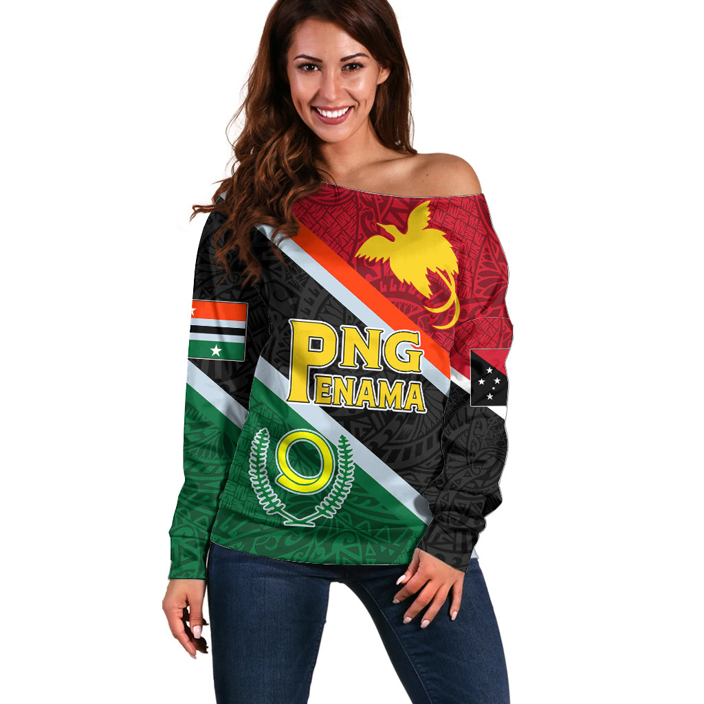 personalised-penama-and-papua-new-guinea-day-off-shoulder-sweater-emblem-mix-style