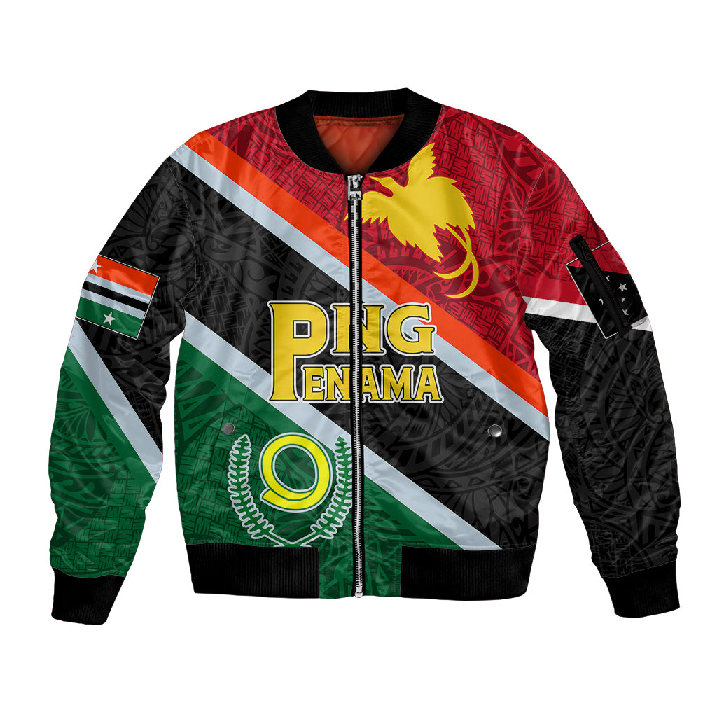 personalised-penama-and-papua-new-guinea-day-sleeve-zip-bomber-jacket-emblem-mix-style