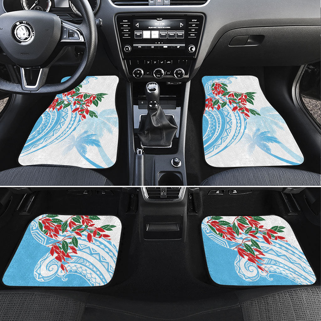 Bula Fiji Day Tagimaucia Palms Car Mats Toso Mai Viti LT7 Set 4pcs Turquoise - Polynesian Pride