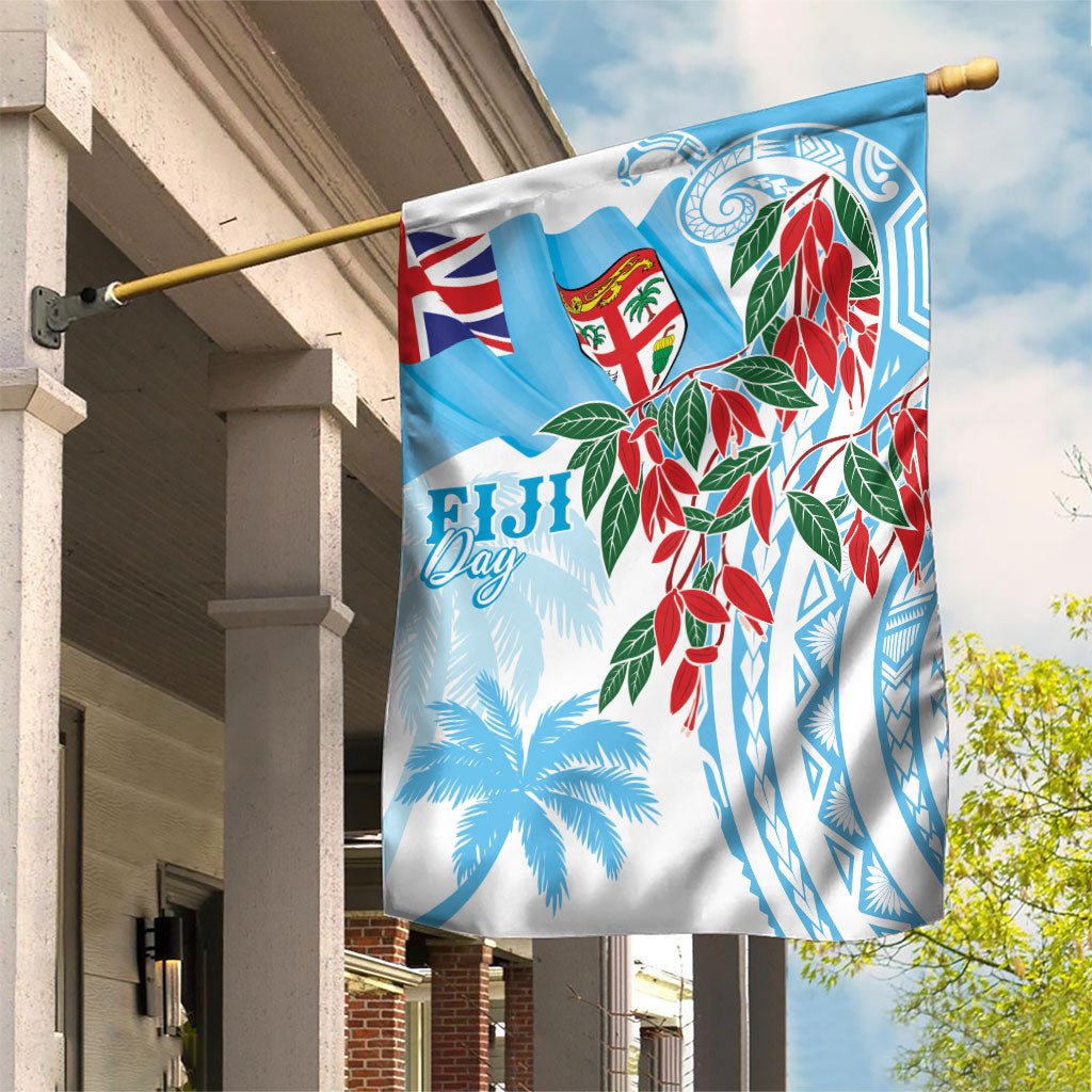 Bula Fiji Day Tagimaucia Palms Garden Flag Toso Mai Viti LT7 House Flag Turquoise - Polynesian Pride