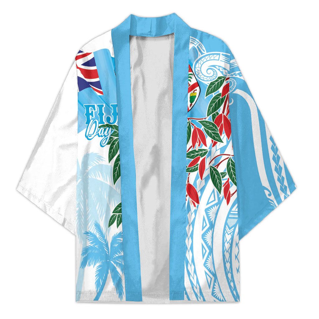 Bula Fiji Day Tagimaucia Palms Kimono Toso Mai Viti LT7 Unisex Turquoise - Polynesian Pride