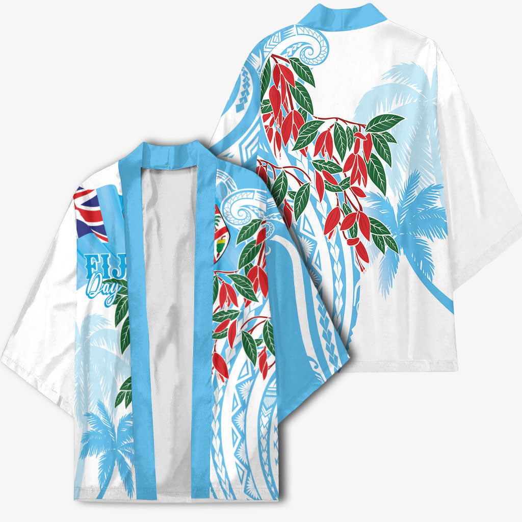 Bula Fiji Day Tagimaucia Palms Kimono Toso Mai Viti LT7 - Polynesian Pride