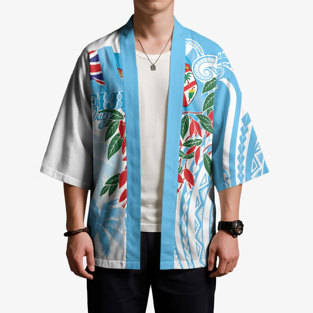 Bula Fiji Day Tagimaucia Palms Kimono Toso Mai Viti LT7 - Polynesian Pride