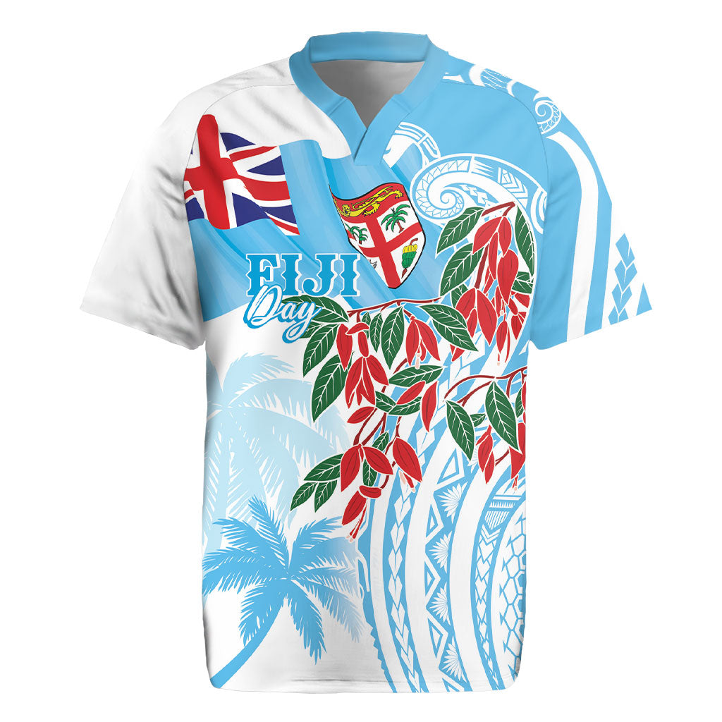 Bula Fiji Day Tagimaucia Palms Rugby Jersey Toso Mai Viti LT7 Turquoise - Polynesian Pride