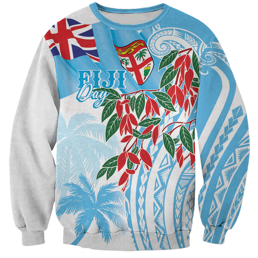 Bula Fiji Day Tagimaucia Palms Sweatshirt Toso Mai Viti LT7 Unisex Turquoise - Polynesian Pride