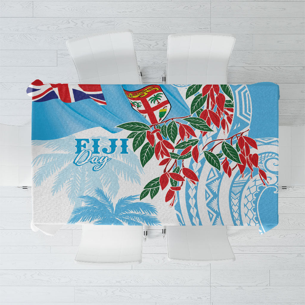 Bula Fiji Day Tagimaucia Palms Tablecloth Toso Mai Viti LT7 Turquoise - Polynesian Pride