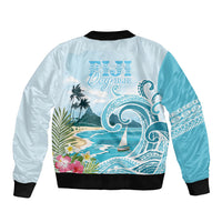 Bula Fiji Seascape Bomber Jacket Fiji Day - Islands Heritage LT7 - Polynesian Pride