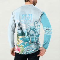 Bula Fiji Seascape Button Sweatshirt Fiji Day - Islands Heritage LT7 - Polynesian Pride