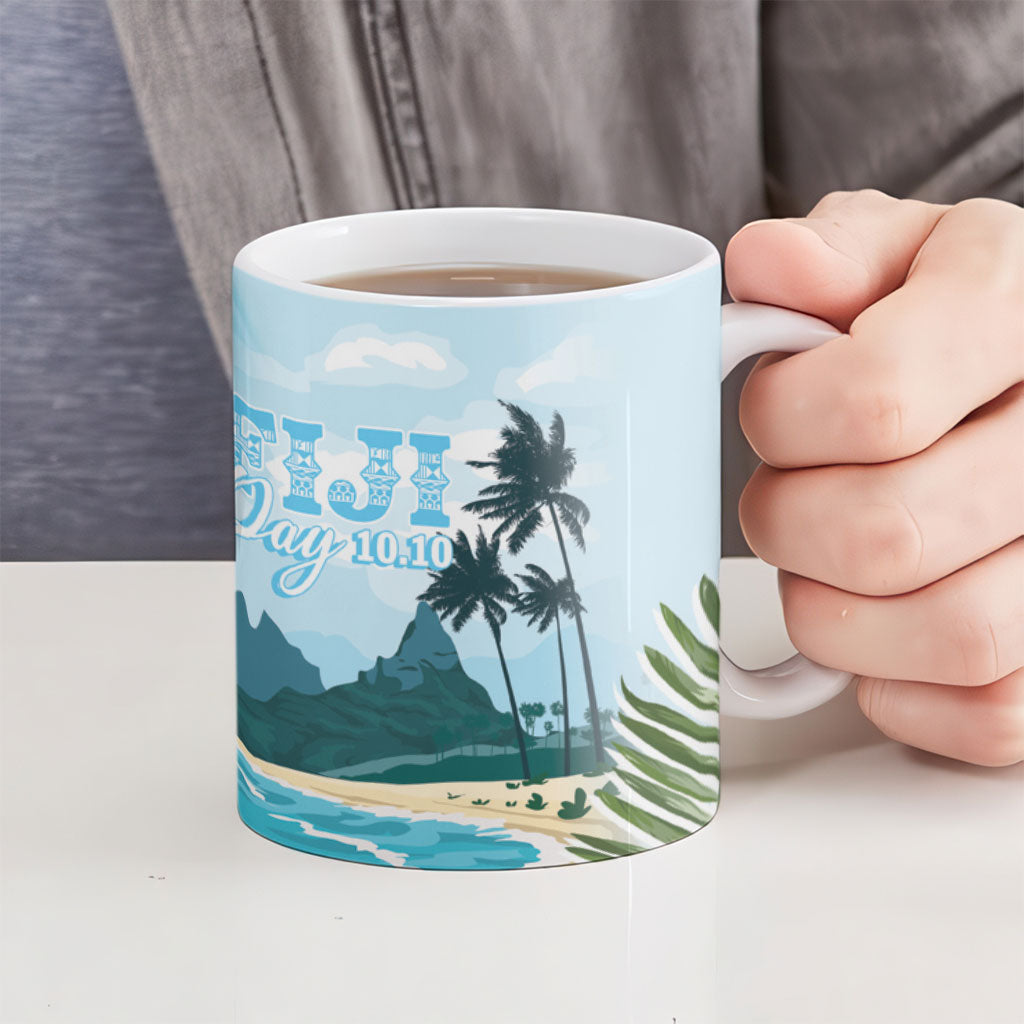 Bula Fiji Seascape Ceramic Mug Fiji Day - Islands Heritage LT7 - Polynesian Pride