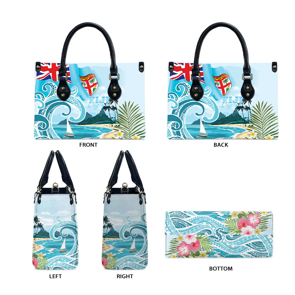 Bula Fiji Seascape Leather Bag Fiji Day - Islands Heritage LT7 - Polynesian Pride