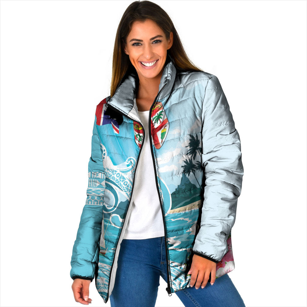 Bula Fiji Seascape Padded Jacket Fiji Day - Islands Heritage LT7 Women Multicolor - Polynesian Pride