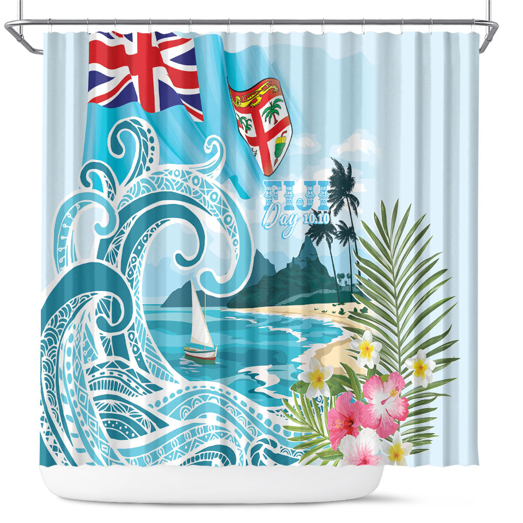 Bula Fiji Seascape Shower Curtain Fiji Day - Islands Heritage LT7 Multicolor - Polynesian Pride