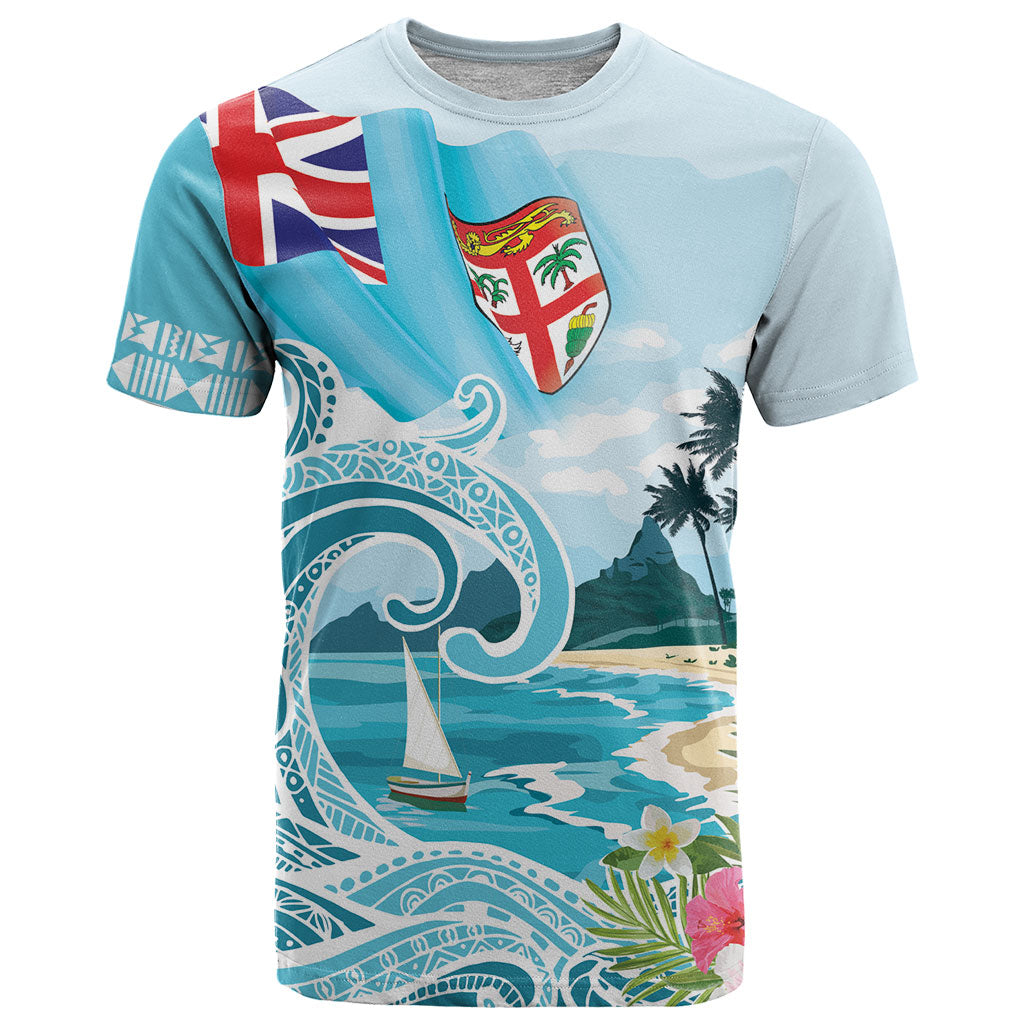 Bula Fiji Seascape T Shirt Fiji Day - Islands Heritage LT7 Multicolor - Polynesian Pride