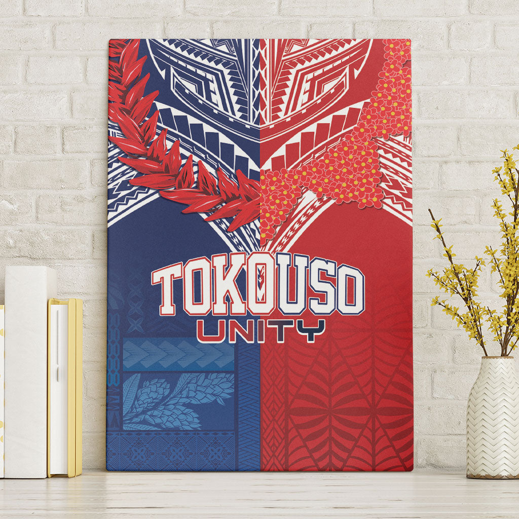 TokoUso Tonga Samoa Brothers Forever Canvas Wall Art Ulafala and Heilala Unity LT7 Without Frame Red Blue - Polynesian Pride