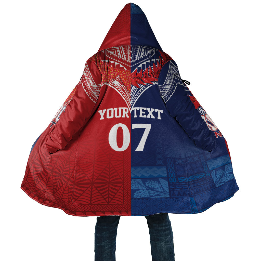 TokoUso Tonga Samoa Brothers Forever Custom Cloak Ulafala and Heilala Unity LT7 Unisex Red Blue - Polynesian Pride