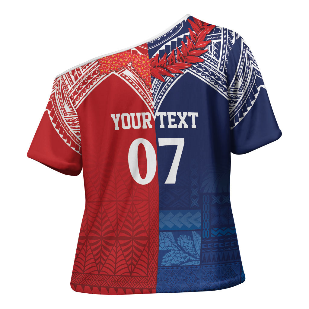 TokoUso Tonga Samoa Brothers Forever Custom Cross Shoulder Shirt Ulafala and Heilala Unity LT7 - Polynesian Pride
