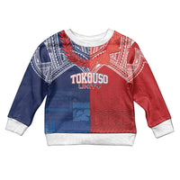 TokoUso Tonga Samoa Brothers Forever Custom Kid Ugly Christmas Sweater Ulafala and Heilala Unity LT7 Kid Red Blue - Polynesian Pride