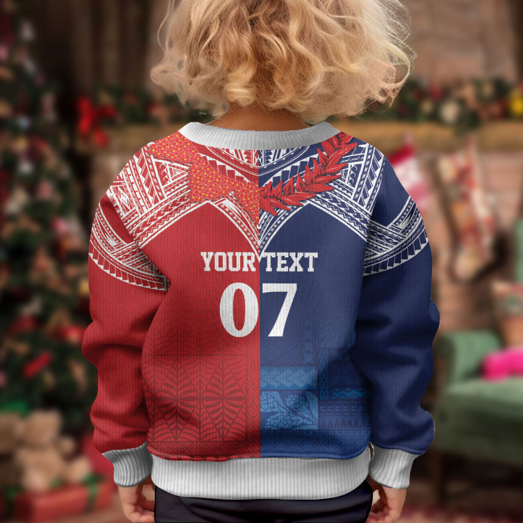 TokoUso Tonga Samoa Brothers Forever Custom Kid Ugly Christmas Sweater Ulafala and Heilala Unity LT7 - Polynesian Pride