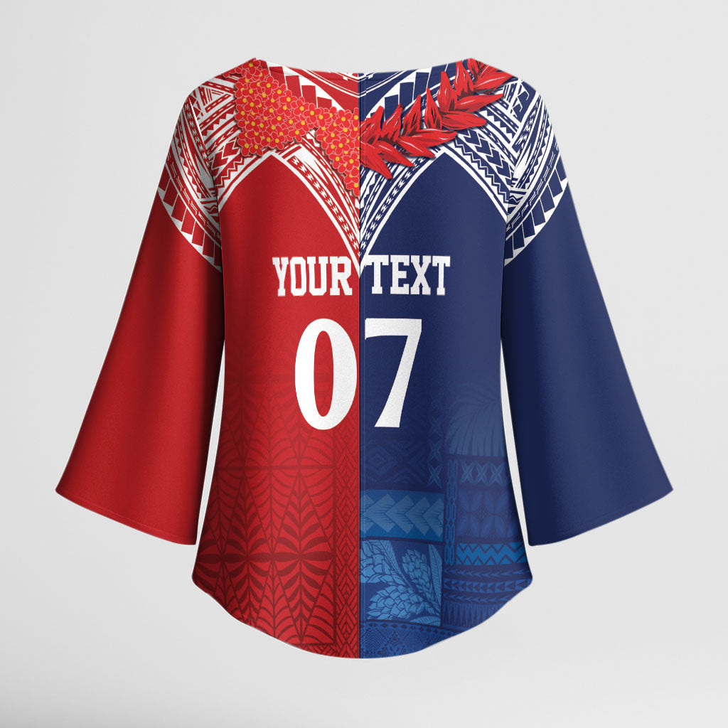 TokoUso Tonga Samoa Brothers Forever Custom Kimono Sleeve Blouse Ulafala and Heilala Unity LT7 - Polynesian Pride
