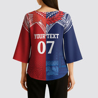 TokoUso Tonga Samoa Brothers Forever Custom Kimono Sleeve Blouse Ulafala and Heilala Unity LT7 - Polynesian Pride