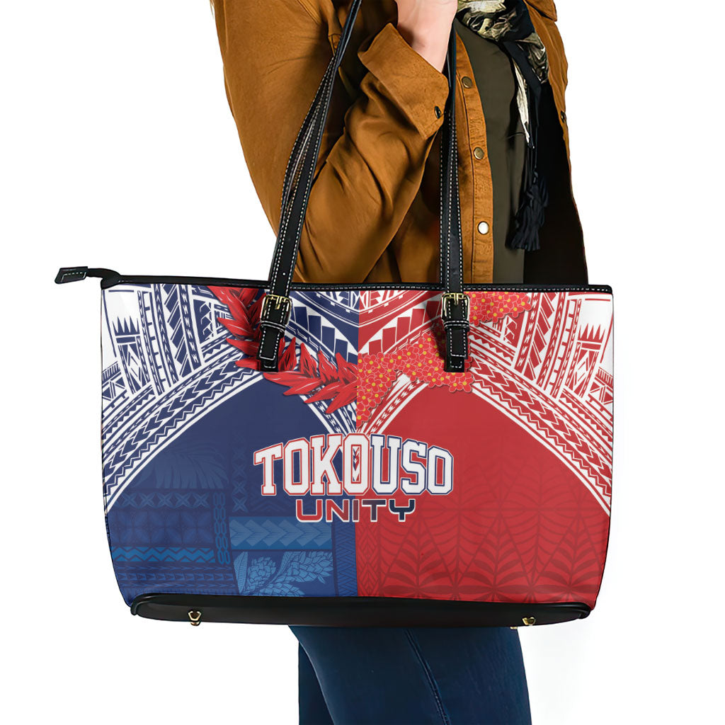TokoUso Tonga Samoa Brothers Forever Leather Tote Bag Ulafala and Heilala Unity LT7 - Polynesian Pride