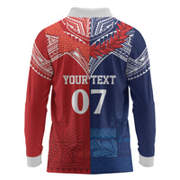 TokoUso Tonga Samoa Brothers Forever Custom Long Sleeve Polo Shirt Ulafala and Heilala Unity LT7 - Polynesian Pride