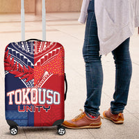 TokoUso Tonga Samoa Brothers Forever Luggage Cover Ulafala and Heilala Unity LT7 Red Blue - Polynesian Pride
