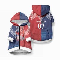 TokoUso Tonga Samoa Brothers Forever Custom Pet Hoodie Ulafala and Heilala Unity LT7 Zip-up Red Blue - Polynesian Pride