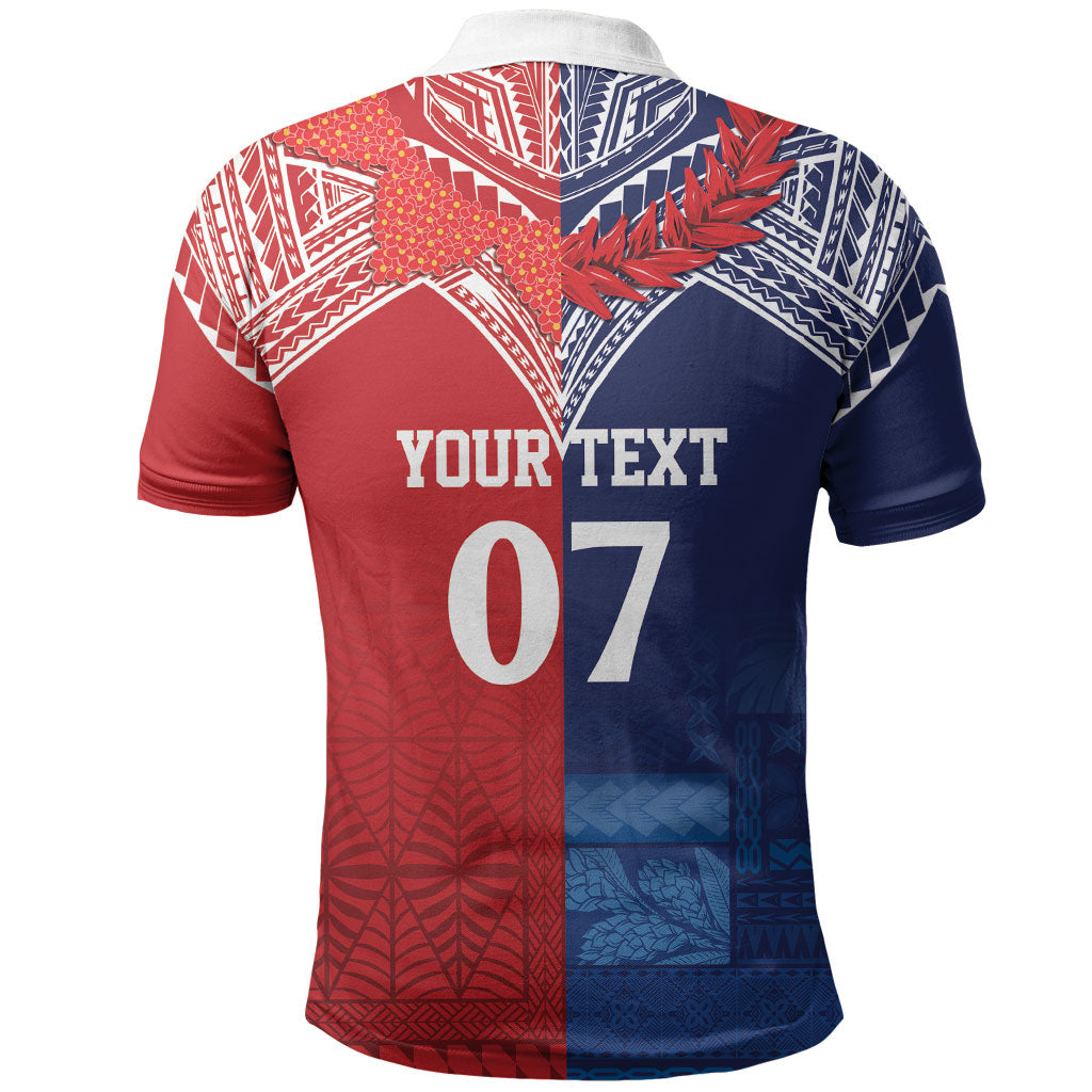TokoUso Tonga Samoa Brothers Forever Custom Polo Shirt Ulafala and Heilala Unity