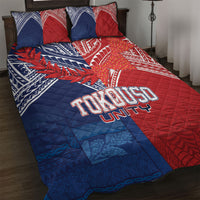 TokoUso Tonga Samoa Brothers Forever Quilt Bed Set Ulafala and Heilala Unity LT7 Red Blue - Polynesian Pride