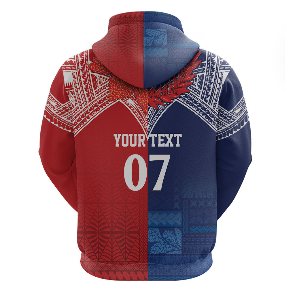 TokoUso Tonga Samoa Brothers Forever Custom Zip Hoodie Ulafala and Heilala Unity