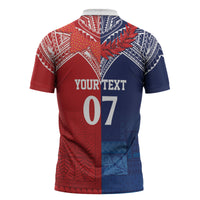 TokoUso Tonga Samoa Brothers Forever Custom Zipper Polo Shirt Ulafala and Heilala Unity LT7 - Polynesian Pride