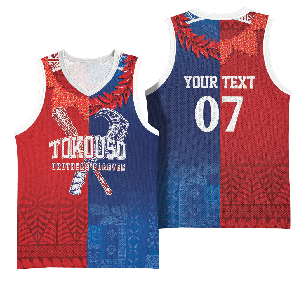 TokoUso Custom Tonga and Samoa Basketball Jersey Warriors War Clubs LT7 - Polynesian Pride