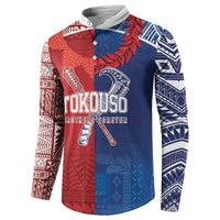 TokoUso Custom Tonga and Samoa Button Sweatshirt Warriors War Clubs LT7 - Polynesian Pride