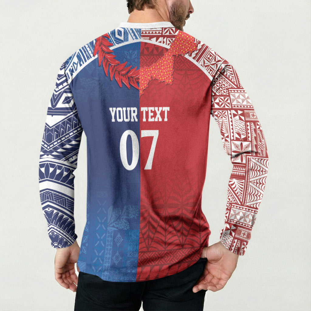 TokoUso Custom Tonga and Samoa Button Sweatshirt Warriors War Clubs LT7 - Polynesian Pride