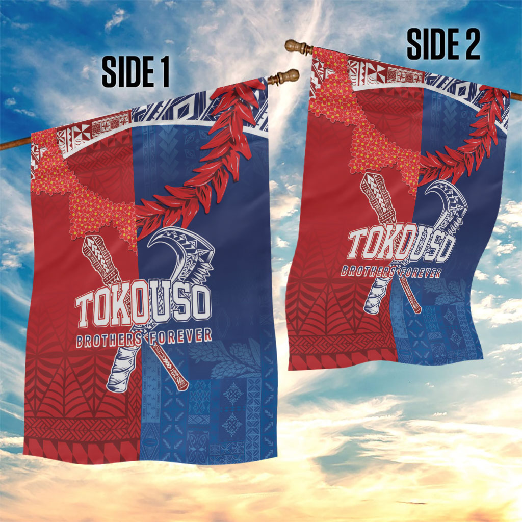 TokoUso Tonga and Samoa Garden Flag Warriors War Clubs LT7 - Polynesian Pride
