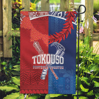 TokoUso Tonga and Samoa Garden Flag Warriors War Clubs LT7 Garden Flag Blue Red - Polynesian Pride