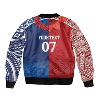 TokoUso Custom Tonga and Samoa Sleeve Zip Bomber Jacket Warriors War Clubs LT7 - Polynesian Pride