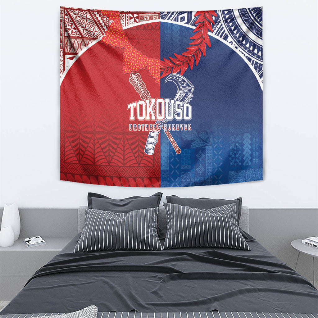 TokoUso Tonga and Samoa Tapestry Warriors War Clubs LT7 - Polynesian Pride