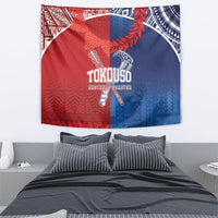 TokoUso Tonga and Samoa Tapestry Warriors War Clubs LT7 - Polynesian Pride