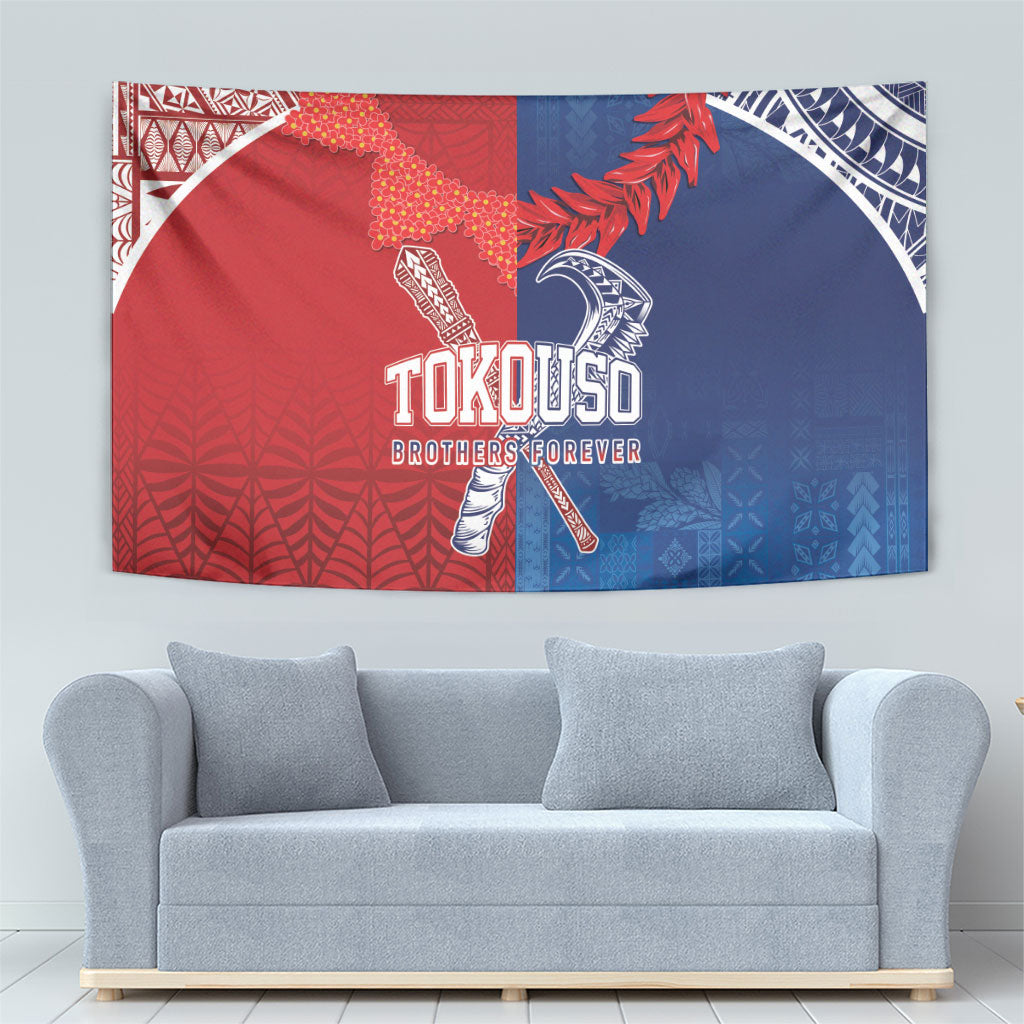 TokoUso Tonga and Samoa Tapestry Warriors War Clubs LT7 - Polynesian Pride