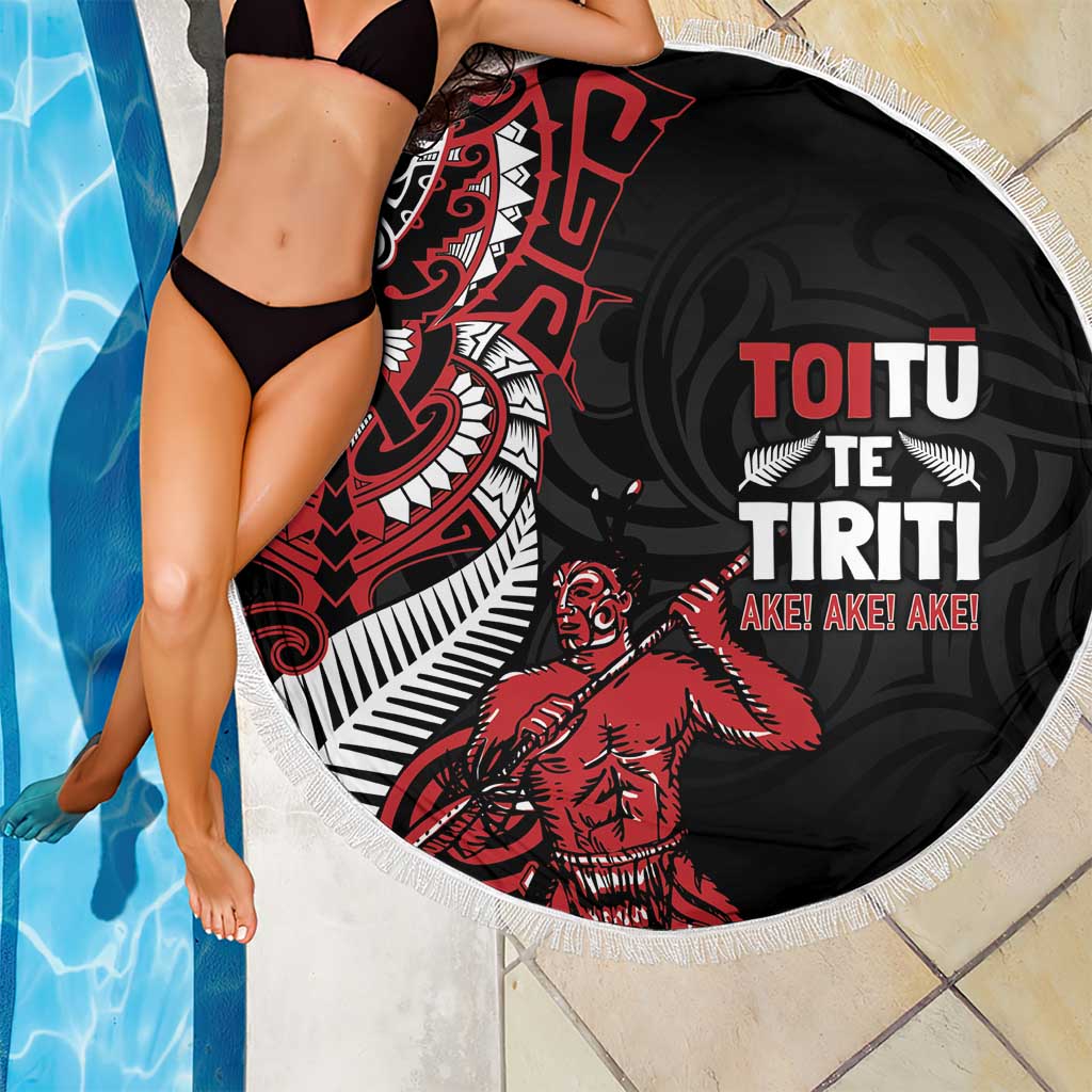 Aotearoa Toitu Te Tiriti Beach Blanket Whakairo Wheku
