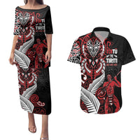 Aotearoa Toitu Te Tiriti Couples Matching Puletasi and Hawaiian Shirt Whakairo Wheku