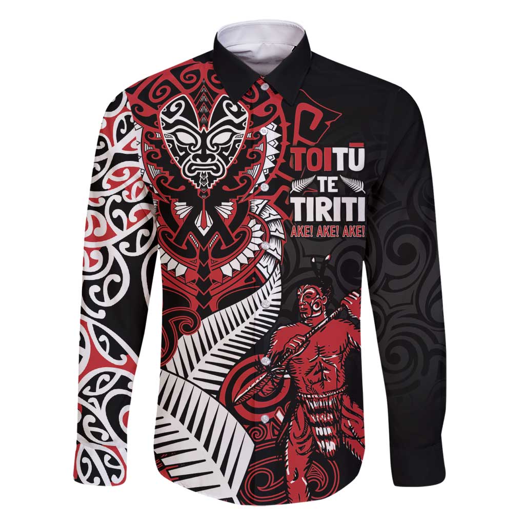 Aotearoa Toitu Te Tiriti Family Matching Long Sleeve Bodycon Dress and Hawaiian Shirt Whakairo Wheku