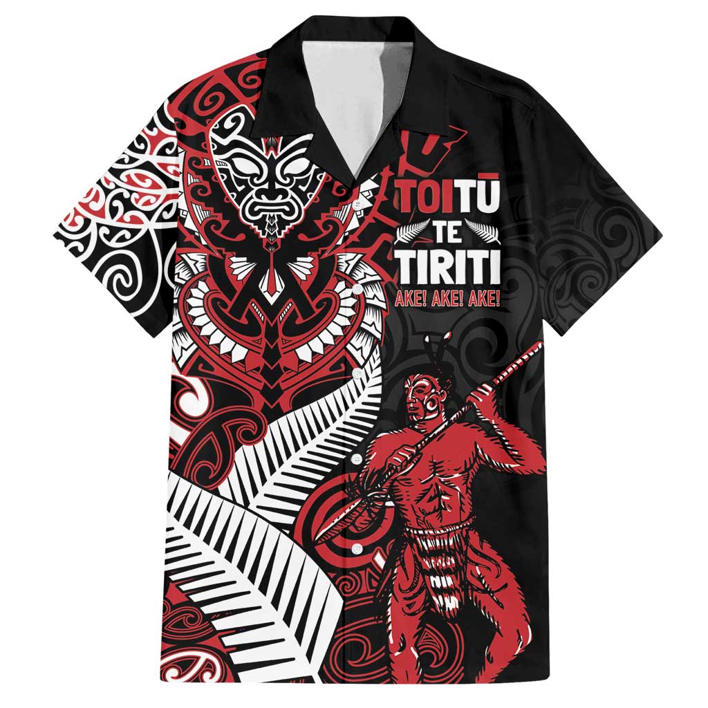 Aotearoa Toitu Te Tiriti Family Matching Off Shoulder Maxi Dress and Hawaiian Shirt Whakairo Wheku